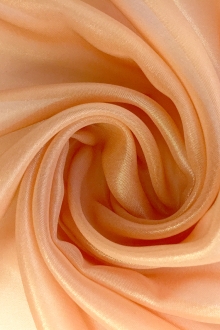 Microfiber Gold Metallic Chiffon in Melon0