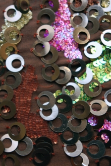 Sequins on Silk Chiffon0