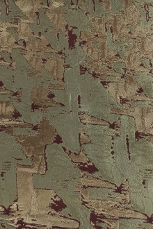 Metallic Silk and Rayon Blend Abstract Camouflage 0