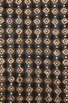 Novelty Sequins Beads and Crystals on Silk Chiffon0