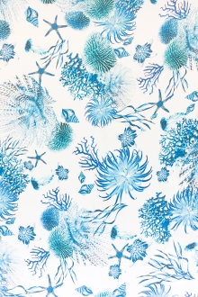 Printed Silk Chiffon with Corals and Anemones0