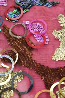 Sequined Novelty on Silk Chiffon0