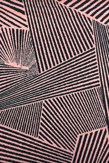 Poly Spandex Jersey Print in Navy and Pink0