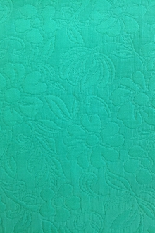 Italian Cotton Blend Floral Brocade in Emerald0