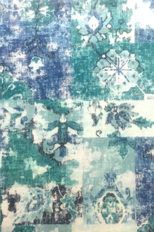 Cotton Linen Upholstery Tile Degrade Print0