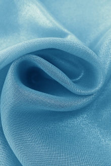 Microfiber Silver Metallic Chiffon in Maya Blue0