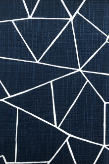 Denim Blue Cut Glass Cotton Upholstery Print0