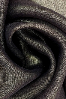 Microfiber Gold Metallic Chiffon in Navy0