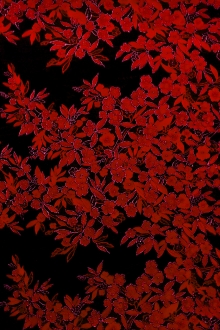 Silk Blend Metallic Cloqué Panel with Large Florals and Abstract Swirls0