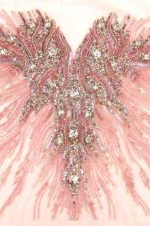 Colette Pink Crystal Embroidered Tulle Bodice0