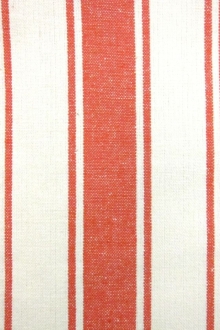 Cotton Upholstery 2.75" Stripe In Tangerine And White0