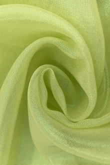 Microfiber Gold Metallic Chiffon in Lime0