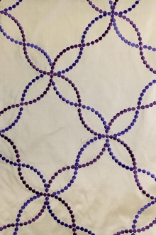 Silk Shantung with Embroidered Intertwined Dots0