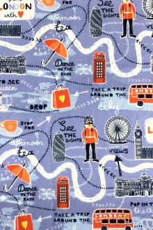 Cotton Broadcloth London Print0