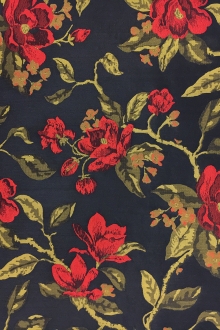 Polyester Jacquard Brocade with Florals0