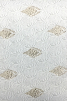 Silk and Cotton Blend with Metallic Jacquard Art Deco Details0