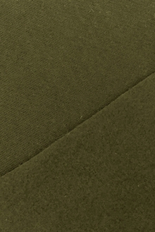 Japanese Cotton Sweatshirt Fleece in Olive Green0