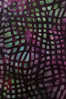 Cotton Batik With Psychedelic Print in Purple and Green0