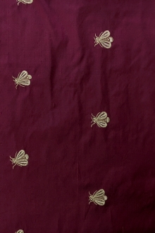 Iridescent Silk Shantung with Embroidered Moths0