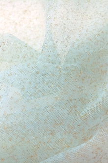 Metallic Nylon Tulle in Cilestre and Gold0