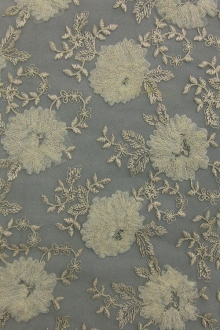 Floral Metallic Embroidered Tulle0