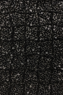 Sequins on Silk Chiffon with Bugle Bead Squares0