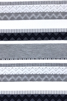 Poly Blend Novelty Knit in White Grey Navy0