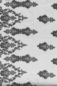 Beaded and Embroidered Tulle in Grey0