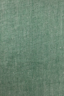 Linen Herringbone in Grass Green0