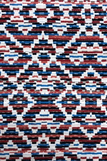 Cotton Blend Native Pattern in Red White Blues0