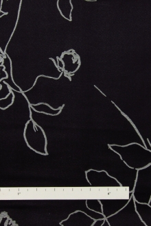 Metallic Brocade with Floral Outlines0