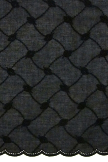 Embroidered Cotton with Eyelet in Black0