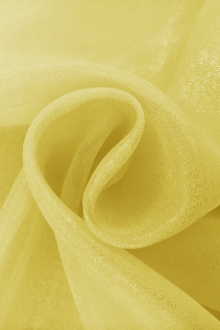 Microfiber Silver Metallic Chiffon in Yellow0