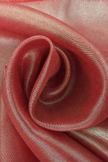 Microfiber Silver Metallic Chiffon in Red0