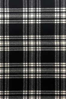 Italian Virgin Wool Black and White Tartan Plaid0