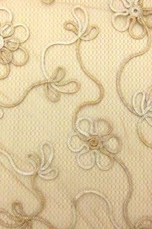 Metallic Ribbon Embroidered Souffle0