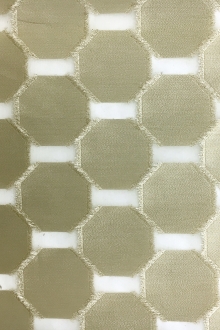 Metallic Geometric Burnout Silk Organza0