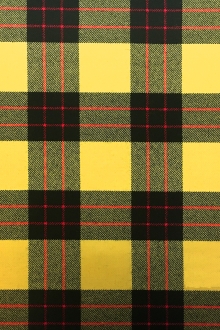 Italian Virgin Wool Tartan Plaid in Yellow and Black0