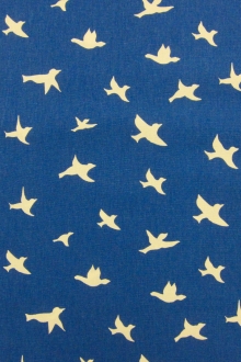 Cotton Canvas White Doves Print0