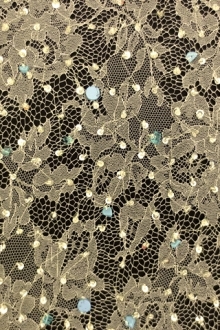 Beaded Metallic Chantilly Lace0