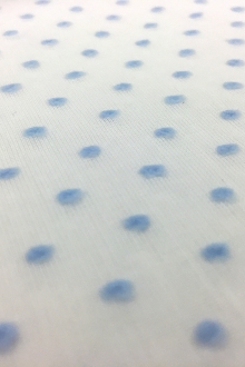 Cotton Swiss Dot in White and Powder Blue0