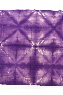 Cotton Mud Cloth Panel in Purple Tie Dye Diamonds