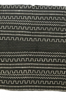 Cotton Mud Cloth Panel in Black Geometric Stripes