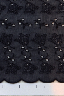 Cotton Voile Eyelet in Midnight Navy0
