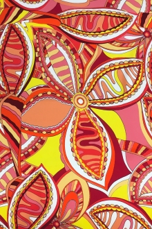 Printed 4Ply Crepe with Large Vibrant Abstract Flowers0