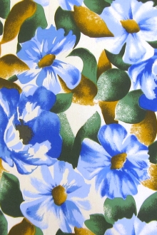 Printed Silk Crepe de Chine with Floral Motifs0