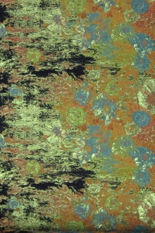 Metallic Silk Blend Organza Cloqué0