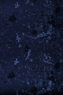 Polyester Twill with Metallic Abstract Floral Border0