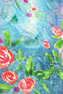 Printed Metallic Silk Chiffon0