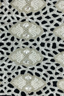 Novelty Crystal and Beads Cut Out Silk Chiffon0